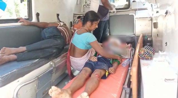 Road Accident in Nalbari, Injured Child and Parents, sent to GMCH for treatment