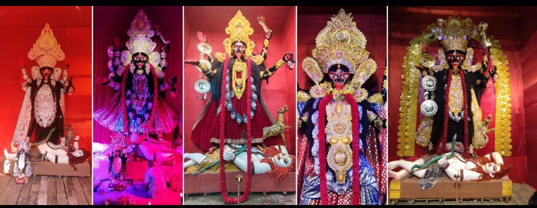 প্রচলিত প্রথার বাইরে দেবী সিদ্ধেশ্বরীর মূর্তি লায়ন্স ইউথ ক্লাবের পুজোয়