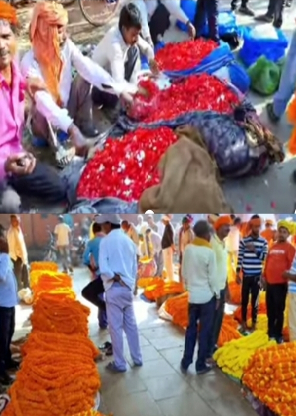 বারাণসীর ফুলবাজারে দীপাবলিতে রেকর্ড বিক্রিতে ফিরল বিক্রেতাদের মুখের হাসি