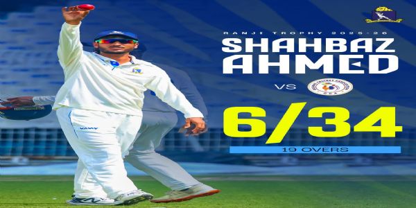 রঞ্জি ট্রফি ক্রিকেটে ইডেনে গুজরাটের প্রথম ইনিংস ১৬৭ রানে শেষ
