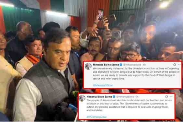 এক্স-এ উত্তরবঙ্গ এবং সিকিমকে পূর্ণ সহায়তার আশ্বাস অসমের মুখ্যমন্ত্রী হিমন্তবিশ্বের