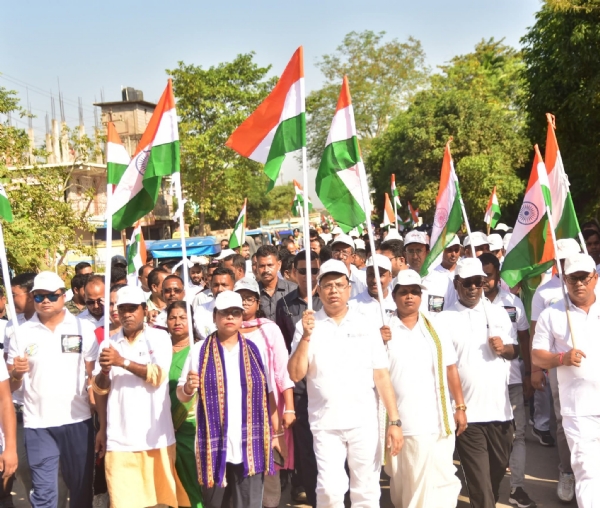 পদযাত্রায় মন্ত্রী টিংকু রায়