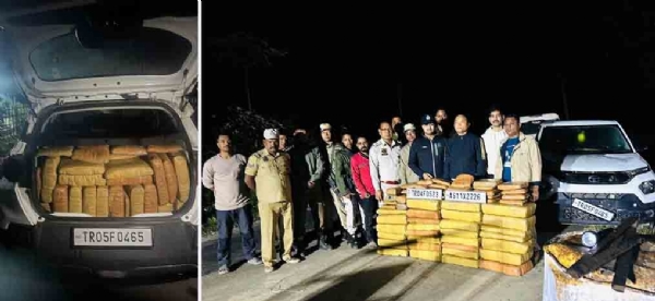 পাথারকা‌ন্দি‌তে বাজেয়াপ্ত সোয়া কো‌টি টাকার গাঁজা সহ নকল দু‌টি নম্বর প্লেট