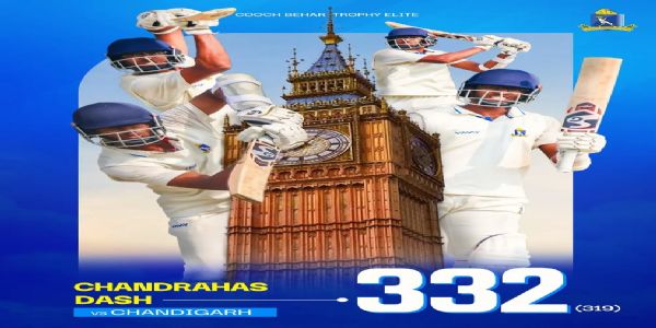 কোচবিহার ট্রফিতে বাংলার রেকর্ড, চন্দ্রহাসের ত্রি - শতরানের অপরাজিত ইনিংস