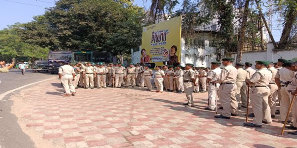 রোমান লিপির দাবিতে আগরতলায় টিএসএফ-এর গণঅবস্থান