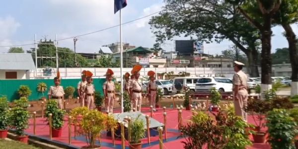 আগরতলায় পুলিশ হেডকোয়ার্টারে 