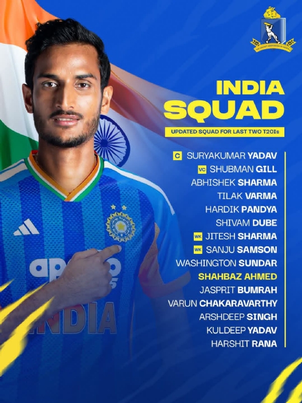 ভারতীয় দলে ঢুকলেন বাংলার শাহবাজ আহমেদ ভারতীয় দলে ঢুকলেন বাংলার শাহবাজ আহমেদ