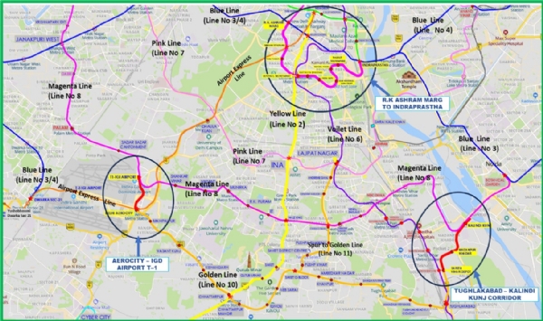 দিল্লি মেট্রোর পর্যায় ৫ (এ) প্রকল্পের আওতায় তিনটি নতুন করিডর নির্মাণে কেন্দ্রীয় মন্ত্রিসভার অনুমোদন