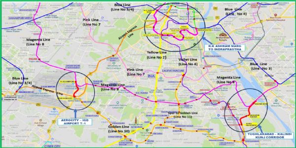 দিল্লি মেট্রোর পর্যায় ৫ (এ) প্রকল্পের আওতায় তিনটি নতুন করিডর নির্মাণে কেন্দ্রীয় মন্ত্রিসভার অনুমোদন