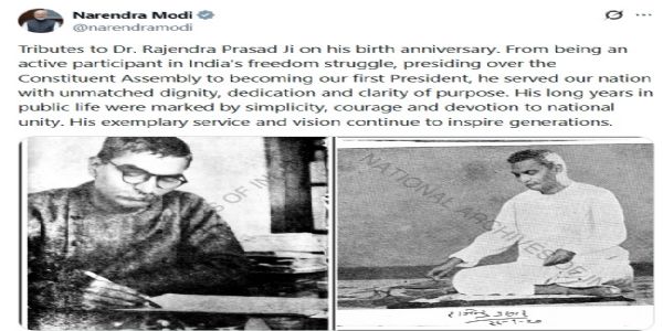 জন্মবার্ষিকীতে ডঃ রাজেন্দ্র প্রসাদকে শ্রদ্ধাঞ্জলি প্রধানমন্ত্রীর