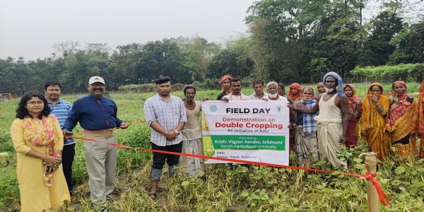 দ্বি-ফসল চাষ পদ্ধতির প্রচার শ্রীভূমির কৃষি বিজ্ঞান কেন্দ্রের