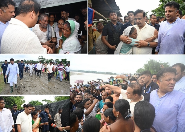 লখিমপুরে বন্যা-বিধ্বস্ত এলাকায় মুখ্যমন্ত্রী হিমন্তবিশ্ব শর্মা