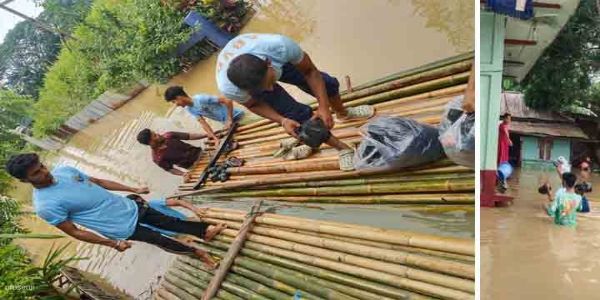 বন্যা দুর্গত ১২০টি পরিবারের হাতে প্যাকেটজাত খাদ্যন সামগ্রী বণ্টন এবিভিপির পাথারকান্দি শাখা
