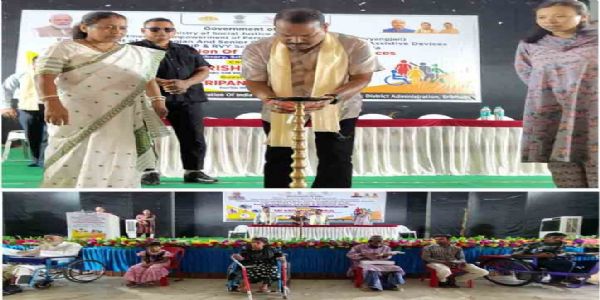 শ্রীভূমিতে দিব্যাঙ্গজনদের আনুষ্ঠানিকভাবে সহায়ক সামগ্রী প্রদান