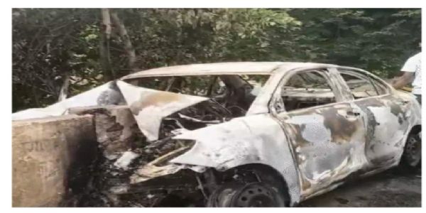 ছত্তিশগড়ে গাড়ি দুর্ঘটনায় আগুন, জীবন্ত দগ্ধ চার যুবক