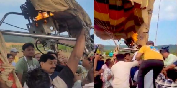 হট এয়ার বেলুনে আগুন, অল্পের জন্য প্রাণ বাঁচল মধ্য প্রদেশের মুখ্যমন্ত্রীর