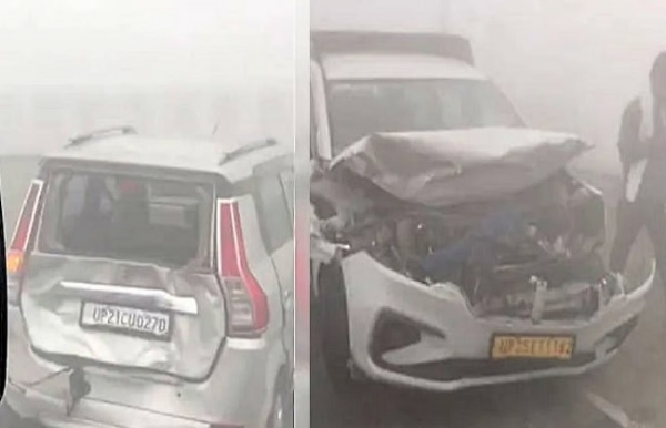 ঘন কুয়াশার দাপট! লখনউ-দিল্লি জাতীয় সড়কে পর পর গাড়ির ধাক্কা, আহত ১২