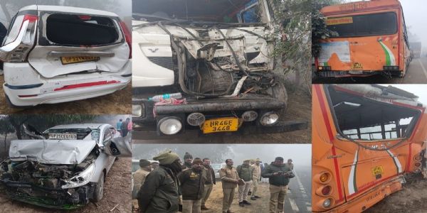 ঘন কুয়াশায় বরেলিতে পরপর ২০টি গাড়ির সংঘর্ষ, আহত ২৪