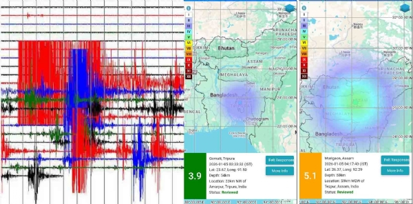 উত্তর-পূর্বাঞ্চলে ভূমিকম্প উত্তর-পূর্বাঞ্চলে ভূমিকম্প