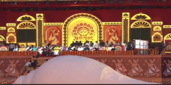 ইডেনে মহালয়ার জমকালো সূচনা: আলো, সুর ও ড্রোনের জাদুতে তিলোত্তমায় শারদোৎসবের ঐতিহাসিক মহোৎসব