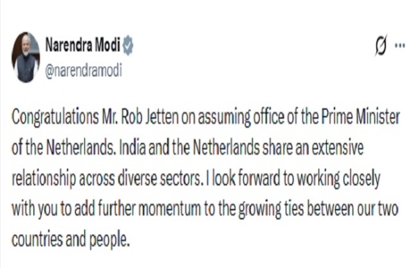 সর্বকনিষ্ঠ প্রধানমন্ত্রী পেল নেদারল্যান্ড, রব-কে অভিনন্দন মোদীর