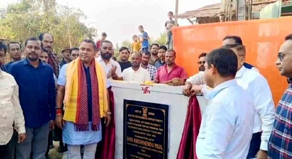 পাথারকান্দিতে নদী বাঁধ প্রকল্পের শুভারম্ভ মন্ত্রী কৃ‌ষ্ণেন্দু পালের