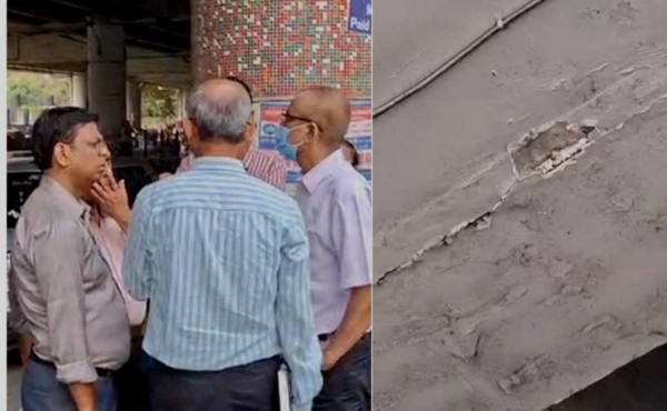 সেন্ট্রাল পার্ক মেট্রো স্টেশনের ছাদের দেওয়াল ভেঙে বিপত্তি