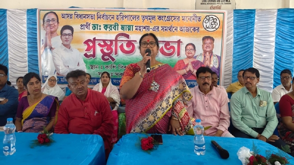 হরিপালে তৃণমূল কংগ্রেসের কর্মী বৈঠকের দৃশ্য