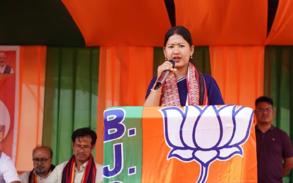 মাহুরে নির্বাচনী সমাবেশে বিজেপি-প্রার্থী রূপালি লাংথাসা