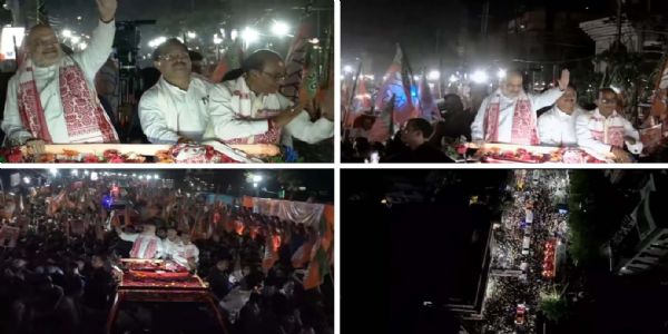 গুয়াহাটিতে বিশাল রোড-শো বিজেপির সর্বভারতীয় নেতা অমিত শাহের
