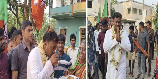 রাজহাটিতে পায়ে হেঁটে প্রচারে সুশান্ত ঘোষ, পুজো দিয়ে সূচনা