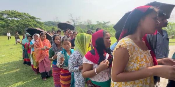 টিটিএএডিসি নির্বাচন : মহারানিপুর-তেলিয়ামুড়া কেন্দ্রে পুনঃভোট চলছে