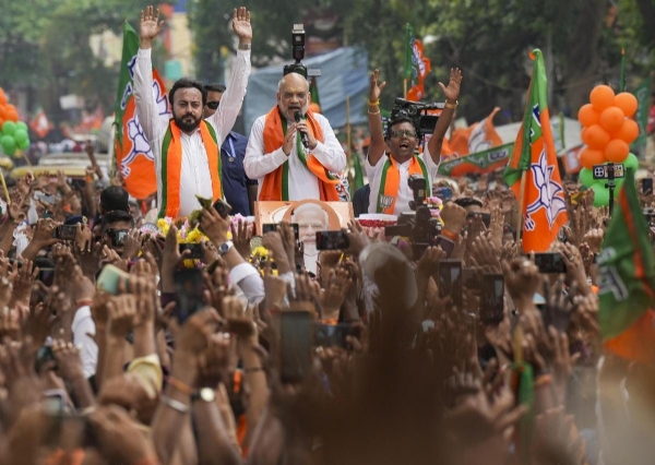 চন্দন নগরে ভোট প্রচারে অমিত শাহ
