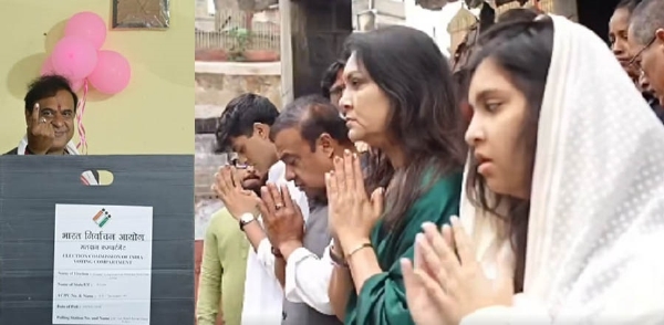 ভোটদান মুখ্যমন্ত্ৰী হিমন্তবিশ্ব শৰ্মার। পাশের ছবিতে পরিবারের সঙ্গে কামাখ্যা মন্দিরে ভোটদান মুখ্যমন্ত্ৰী হিমন্তবিশ্ব শৰ্মার। পাশের ছবিতে পরিবারের সঙ্গে কামাখ্যা মন্দিরে