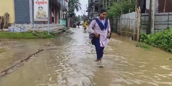 এক পশলা বৃষ্টিতেই জলমগ্ন সারদাপল্লী, চরম দুর্ভোগে দুই শতাধিক পরিবার