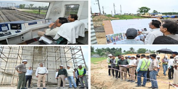 বালুরঘাট–হিলি নতুন লাইন প্রকল্প পরিদর্শন এনএফ রেলের জিএম (নির্মাণ) আশিস বনসালের