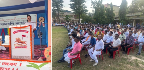 সমারোপ অনুষ্ঠানে বক্তব্য পেশ করছেন শংকরদাস কলিতা