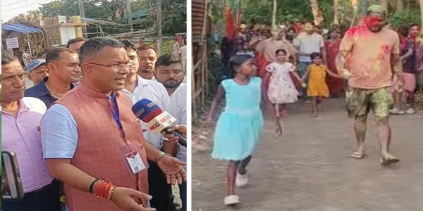 পাথারকান্দিতে হ্যাট্রিক বিজেপি-প্রার্থী কৃষ্ণেন্দুর, খুশিতে পুড়লো বাজি-পটকা, মিষ্টিমুখ করে অকাল হোলিতে মাতাল একাংশ