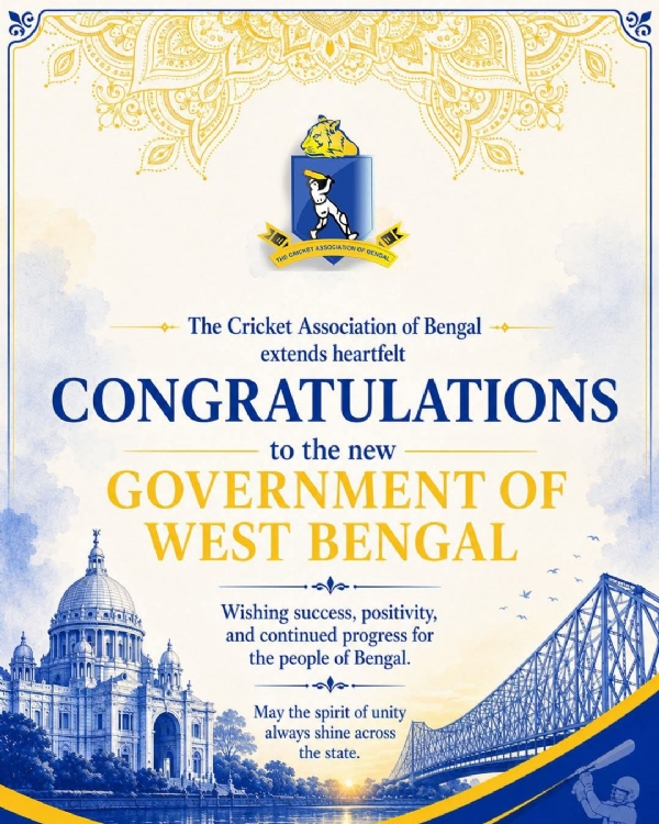 সিএবি-র তরফেও নতুন মুখ্যমন্ত্রীকে শুভেচ্ছা