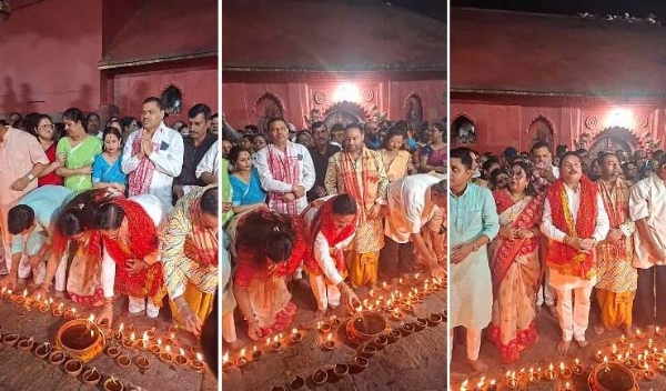 কাৰ্যকৰ্তাদের সঙ্গে কামাখ্যা মন্দিরে পুজো অসম বিজেপির সভাপতি দিলীপ শইকিয়ার