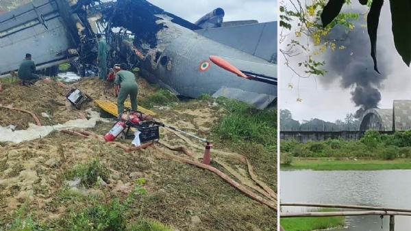অসমের যোরহাটে দুর্ঘটনাগ্ৰস্ত আইএএফ-এর এএন-৩২ কার্গো বিমান
