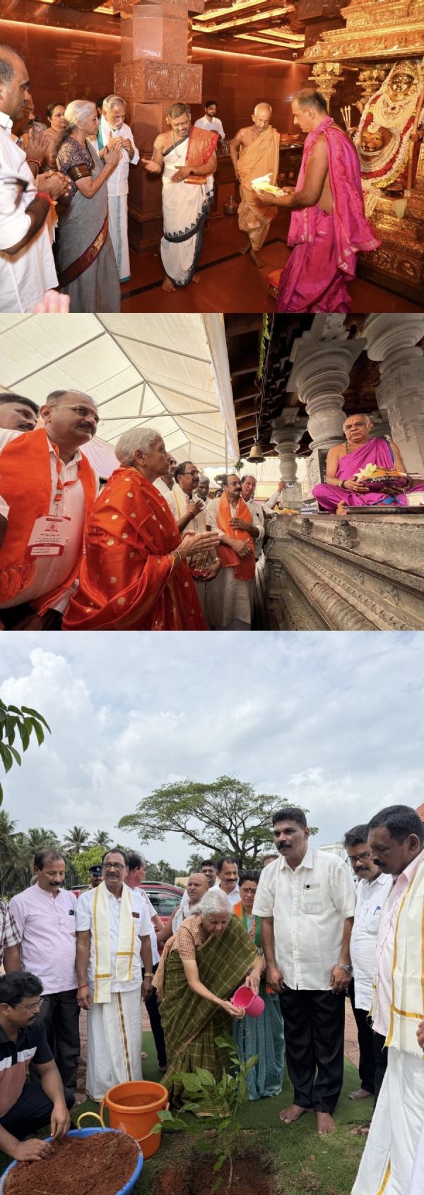 উডুপি সফরে কেন্দ্রীয় অর্থমন্ত্রী, মন্দিরে পুজোর পাশাপাশি ‘এক পেড় মা কে নাম’ কর্মসূচিতে বৃক্ষরোপণ