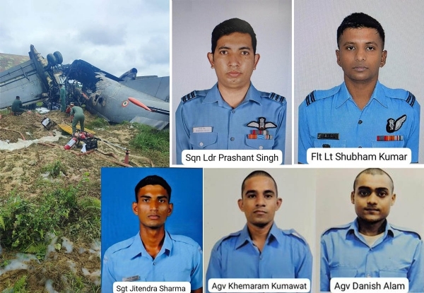 দুর্ঘটনাগ্রস্ত ভারতীয় বায়ুসেনার কার্গো বিমান, শহিদ পাঁচ বিমানকর্মী