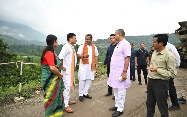 শিলচর-সৌরাষ্ট্র মহাসড়কের কাজ পরিদর্শন দুই মন্ত্রী কৌশিক এবং কৃষ্ণেন্দুর
