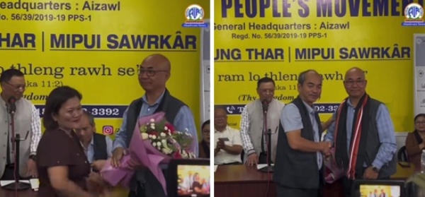 জেডপিএম-এর প্রার্থী কে লালত্লুয়াংকিমাকে শুভেচ্ছা দলীয় পদাধিকারীদের