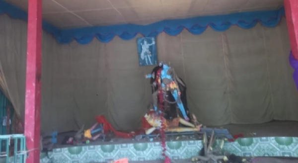 ময়মনসিংহে দত্তবাড়ি সর্বজনীন পূজামন্দিরে প্রতিমা ভাঙচুর