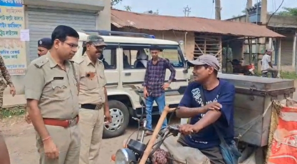 মোটরসাইকেল চেকিং গোঘাটে