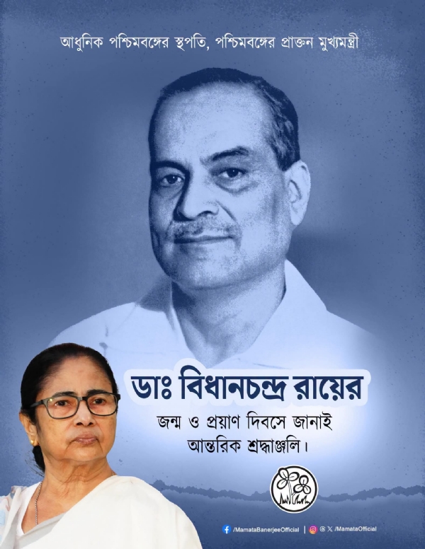 মমতা বন্দ্যোপাধ্যায়ের শ্রদ্ধাঞ্জলি অর্পণ