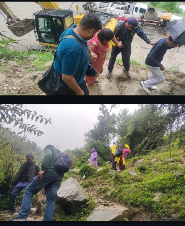 যমুনোত্রী পথে ধসে রাস্তা বন্ধ, এসডিআরএফ-এর তৎপরতায় নিরাপদে উদ্ধার ১০০ তীর্থযাত্রী