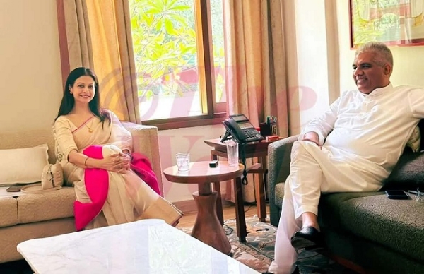 কেন্দ্রীয় পরিবেশমন্ত্রী তথা পশ্চিমবঙ্গে বিজেপির কেন্দ্রীয় পর্যবেক্ষক ভূপেন্দ্র যাদবের বাসভবনে সৌজন্য সাক্ষাতে কোয়েল মল্লিক